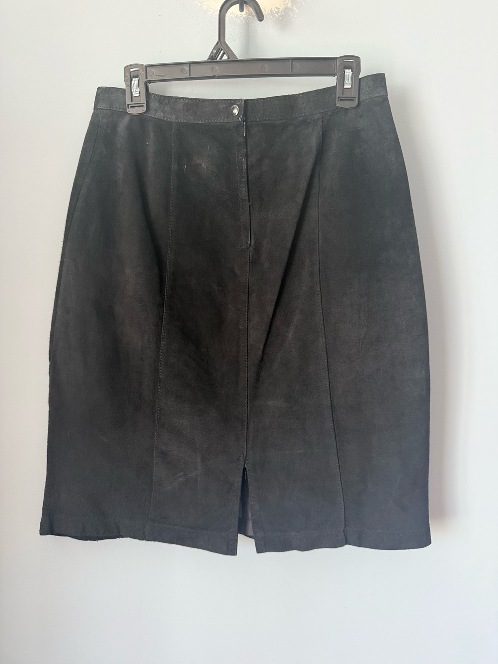 Vintage FoxRun Classic Black Suede Pencil Skirt